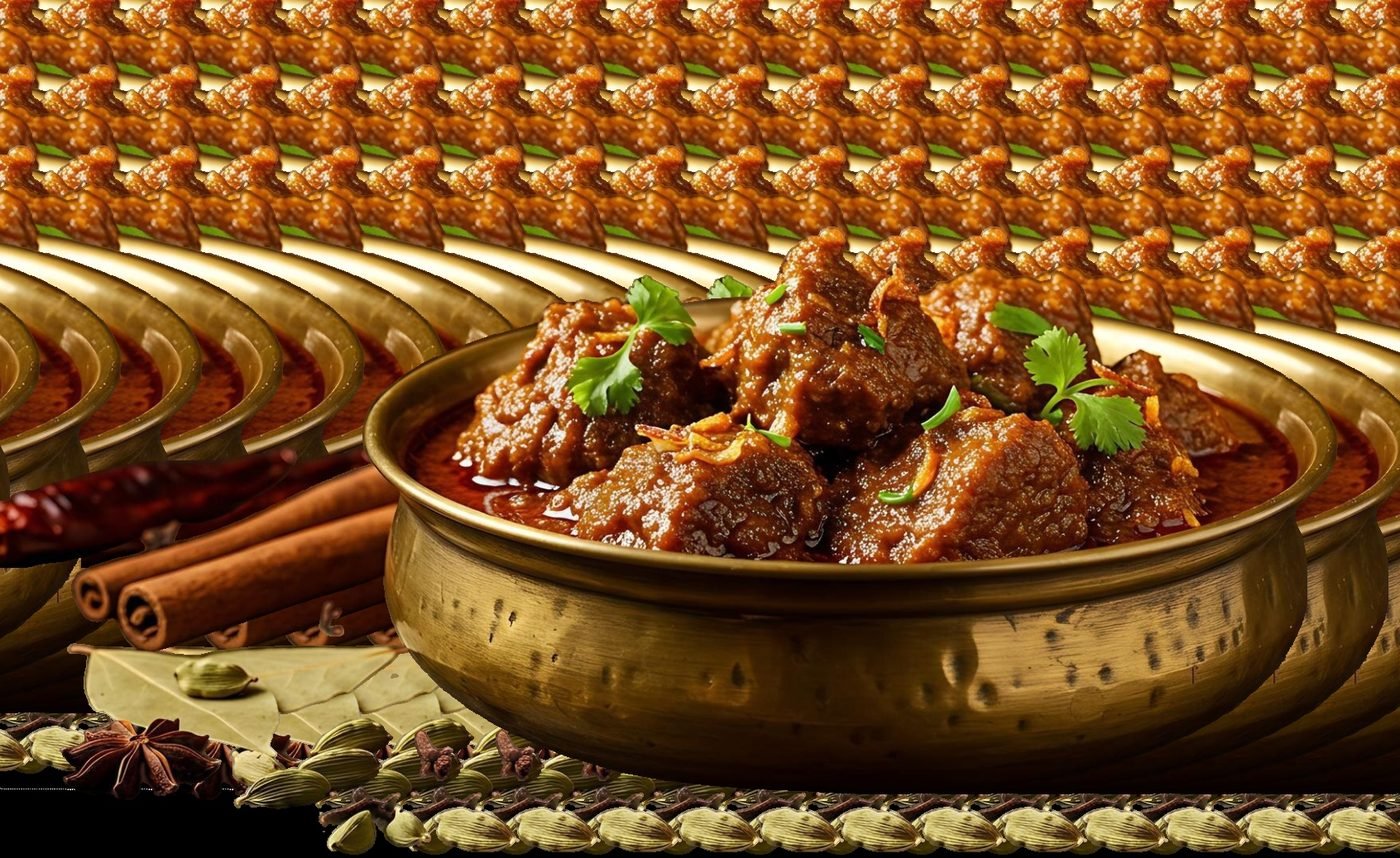 Kolhapuri mutton curry in tambda rassa served at Thali & Co